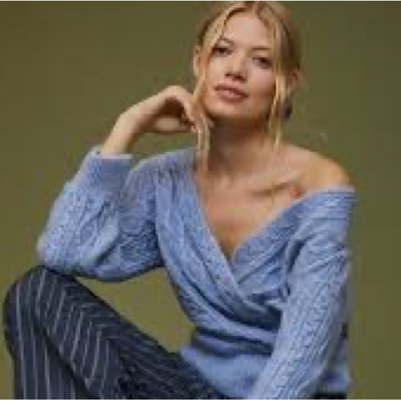 Maeve Sweaters Nwot Maeve Anthropologie Baby Blue Cable Knit